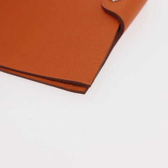 HERMES Day Planner Cover Leather Orange Silver Auth 147237 - Picture 3 of 16
